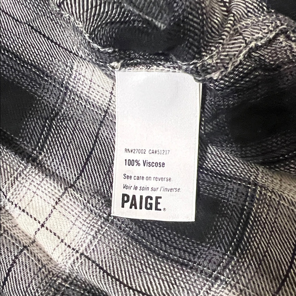 PAIGE Black and White Checkered Shirt - Picture 3 of 4